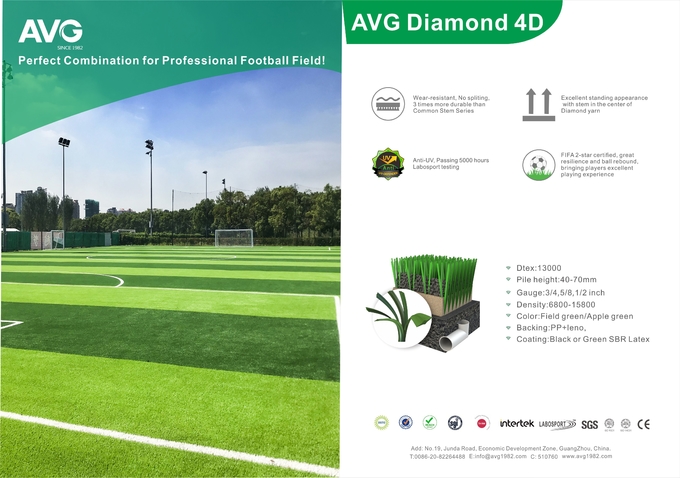 60mm FIFA Onaylı Futbol Futbol Suni Çim Halı 0